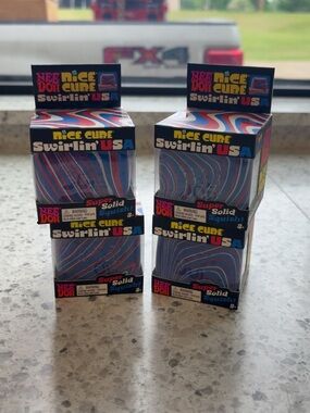 Nee Doh Nice Cube Swirlin' USA Kids Toy - Blue/Red/White set of 4